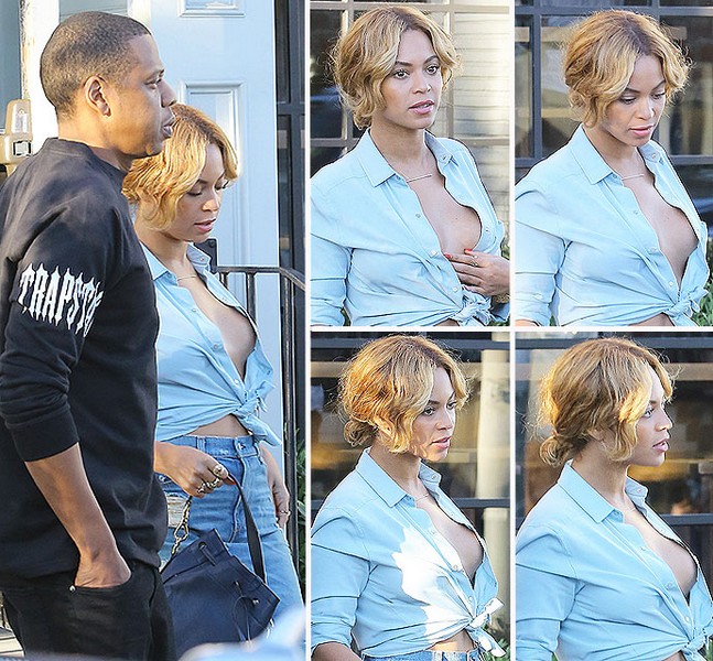 Beyonce Goes Braless For Lunch With Hubby Jay Z